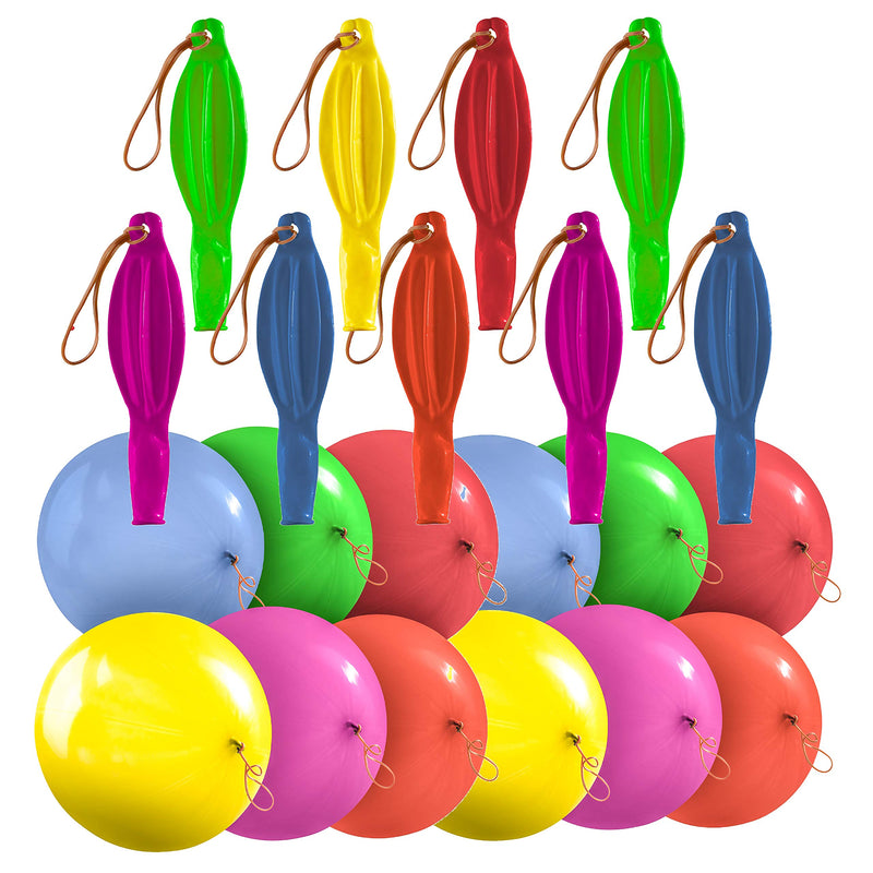 36 Punch Balloons (6 Different Colors) - 18 inch strong punching ball balloons