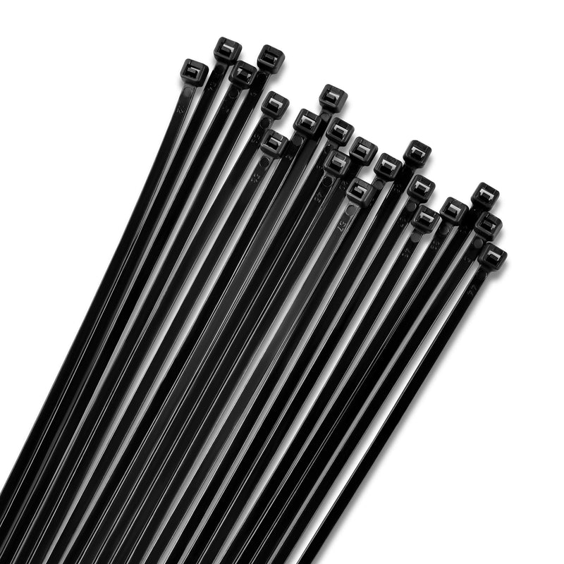 12" Black Zip Tie Cable Ties (Bulk Pack of 1000) 40 Pound Tensile Strength - Heavy Duty