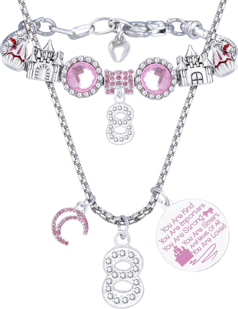 8th Birthday, 8th Birthday Gifts for Girls, 8th Birthday Charm Bracelet, 8 Years