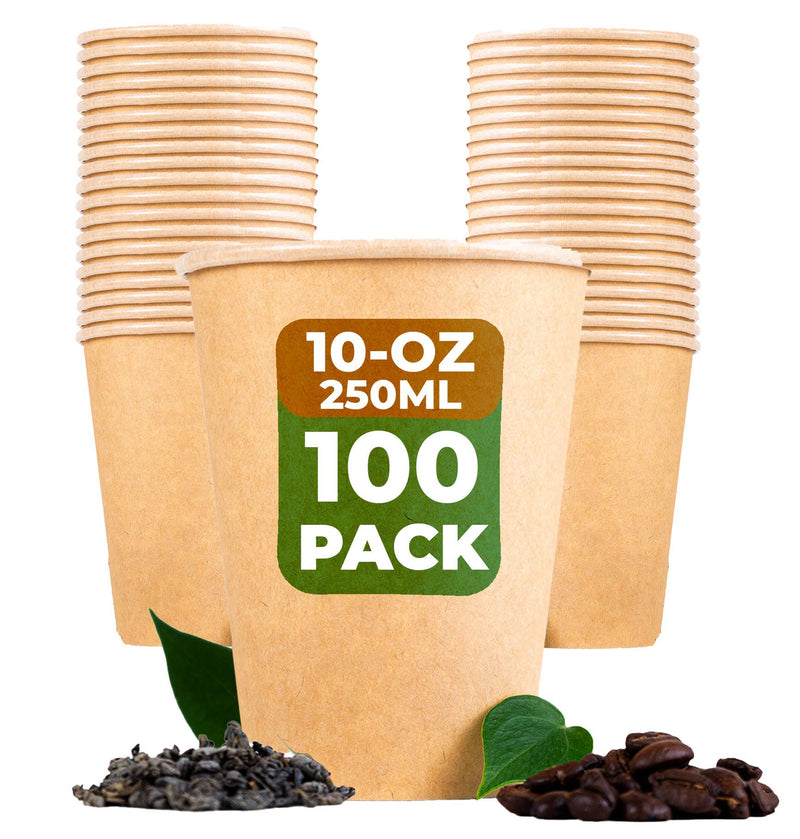 100pack Togo Coffee and Tea Cups Compostable Eco Biodegradable