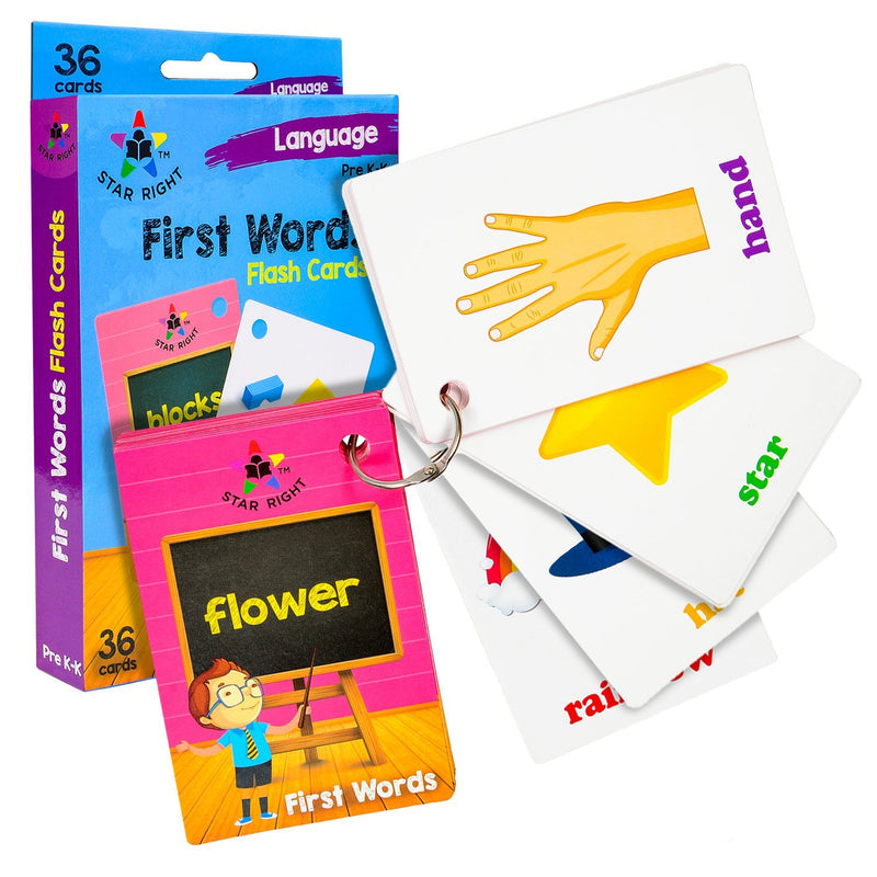 First Word Flash Cards with Realistic Art, 36 Cards, with 1 Ring, Forever