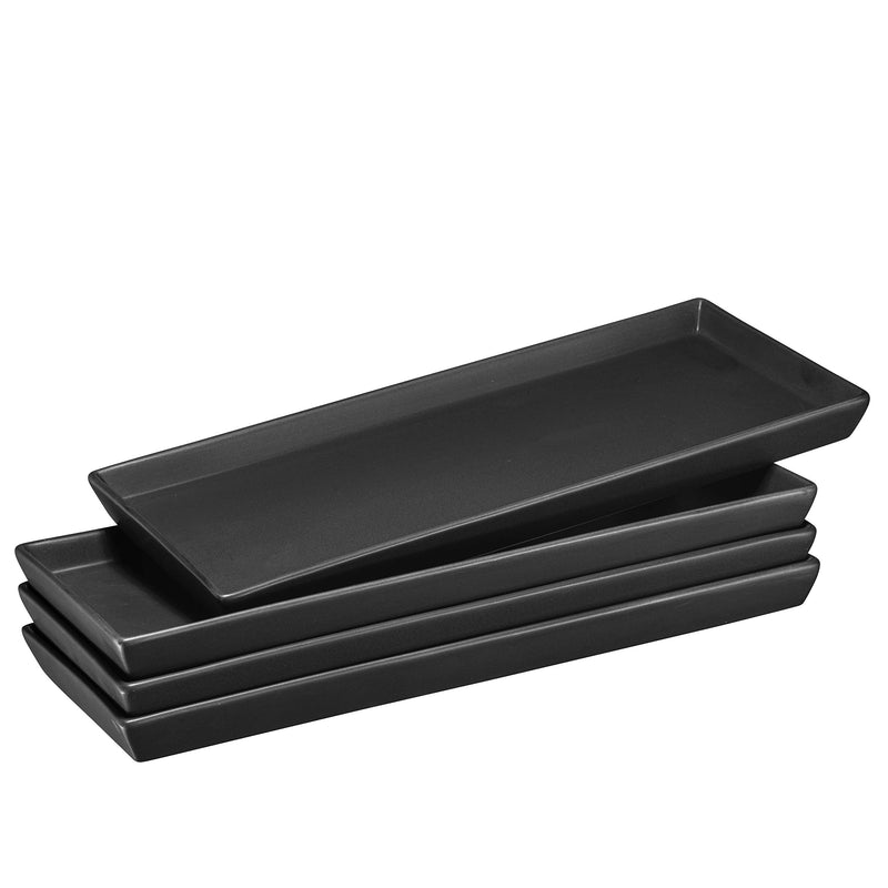 Matte black ceramic serving plates (rectangular plates 14" x 6") for serving