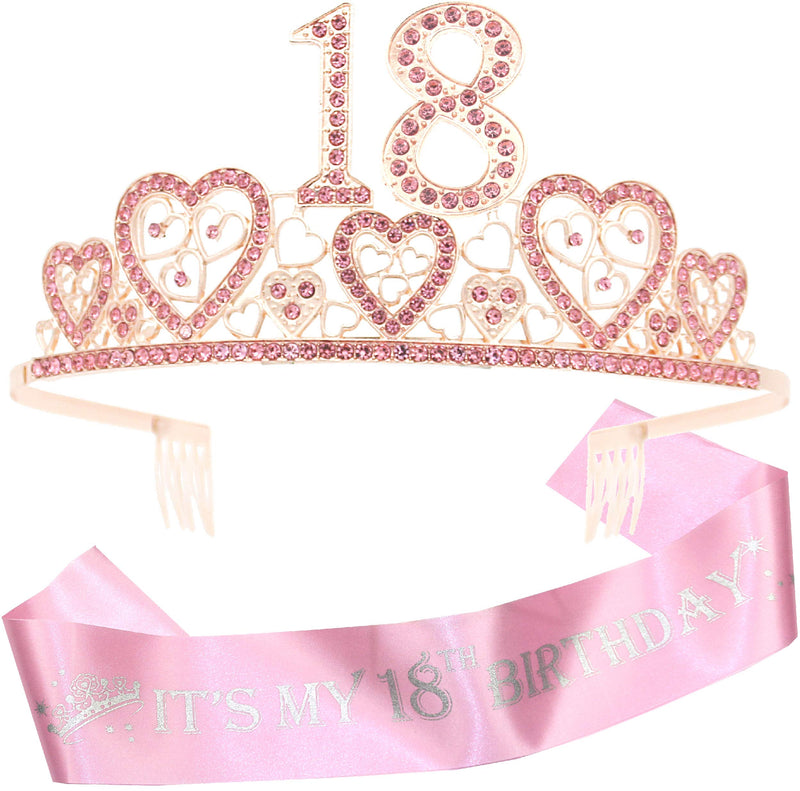 18th Birthday Sash and Tiara for Women - Fabulous Set: Glitter Sash