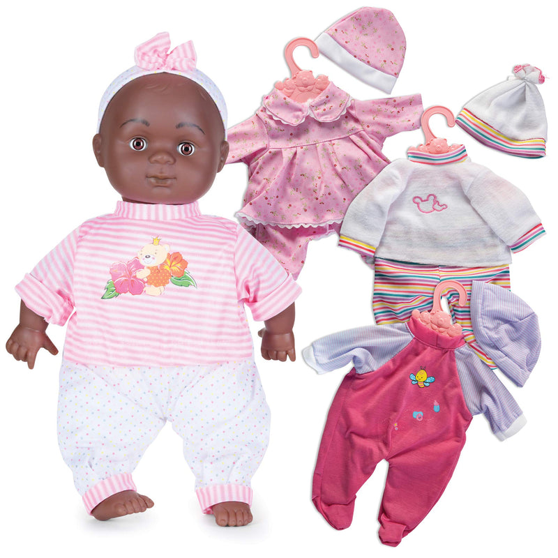 12 Piece Black Baby Doll Set - 14 Inch African American Baby Doll Set with Cute