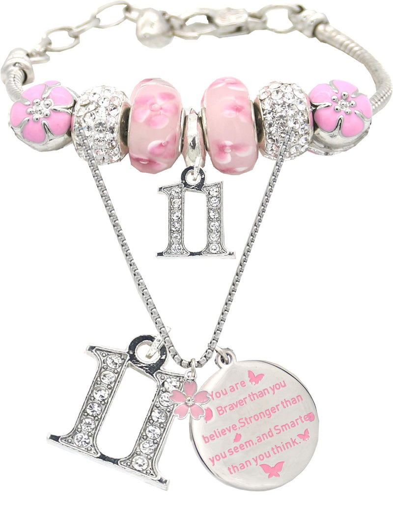 11th Birthday Gifts for Girls 11th Birthday Charm Bracelet 11th Birthday