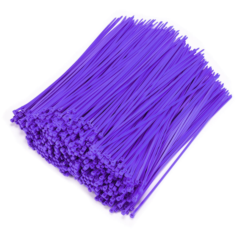 1000 Pack 12" Purple Cable Ties Heavy Duty Cable Ties - Self-Locking Nylon