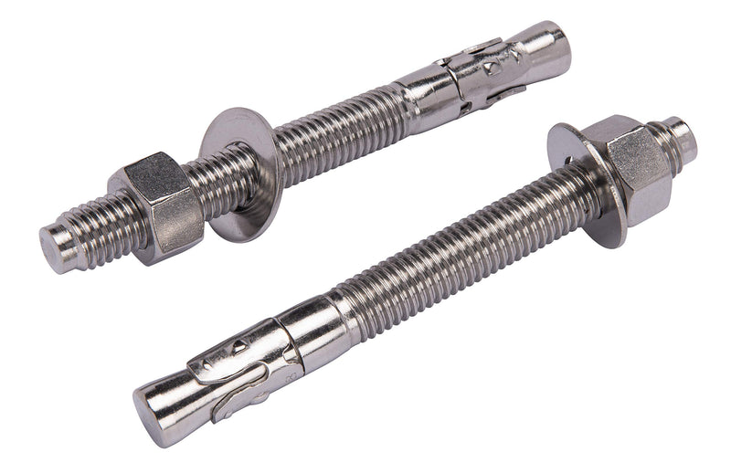 1/2" x 5-1/2" wedge anchors (5 pieces), 18-8 stainless steel, corrosion resistant