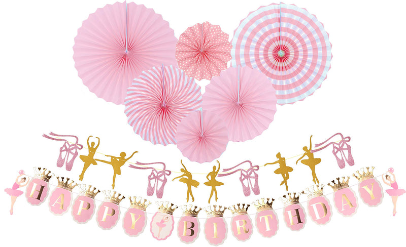 Ballet Girl Dancer Banner - Ballerina Birthday Party Decoration - Happy