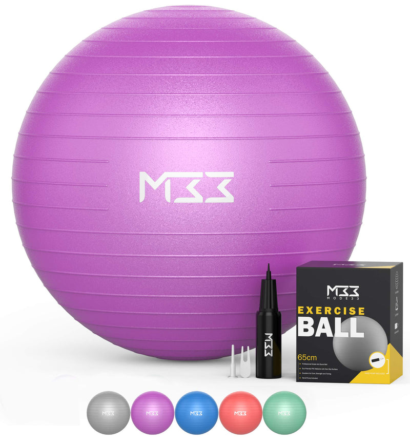 Exercise Ball - 55 to 85cm Extra Thick Anti-Burst Yoga Ball with Hand Pump - Gym