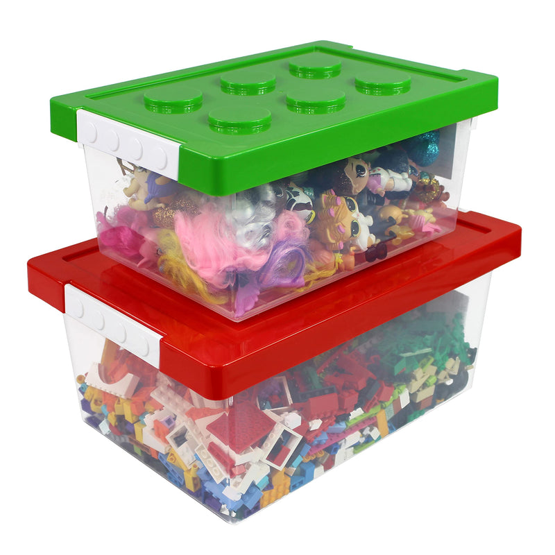 Bins Things Toy Organizer And Storage/Toy Chest Set Of 2 Large And Small Brick