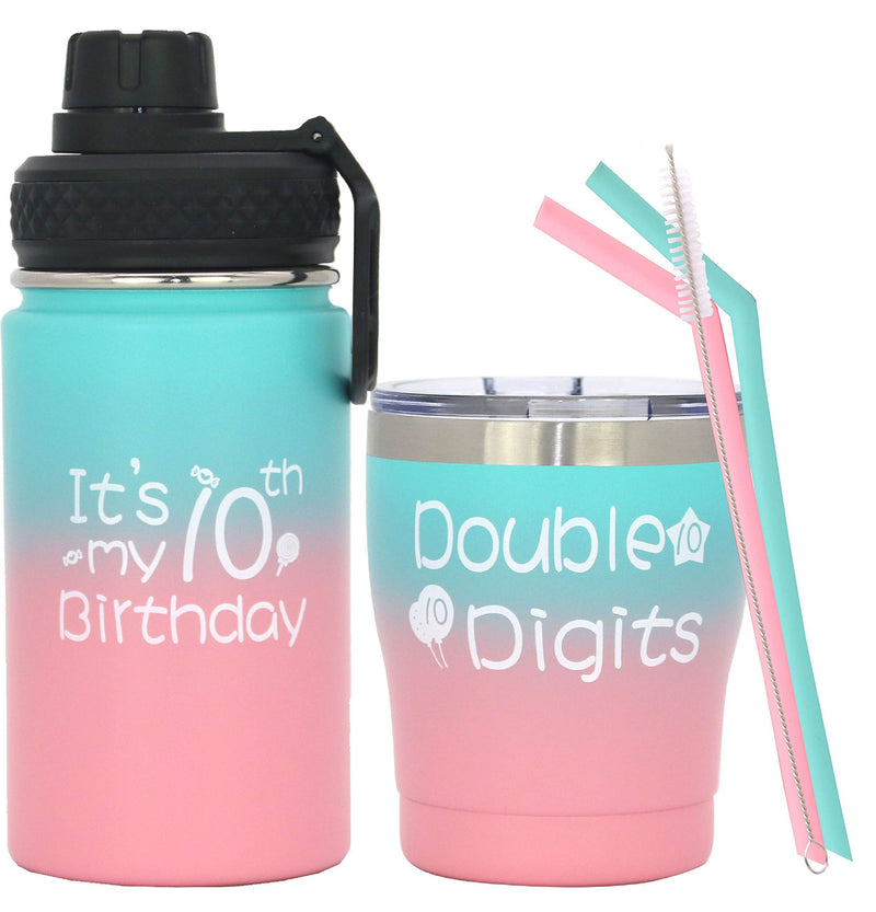 10th Birthday Gifts, 10th Birthday Water Bottles, Double Digit Birthday, It&