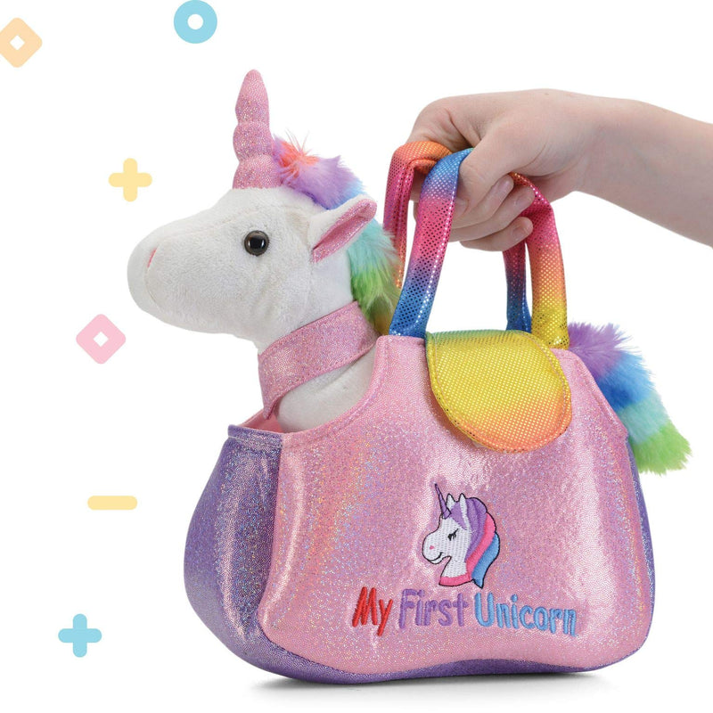 Unicorn Stuffed Animal with Purse - Plushlings Unicorn Toy - Unicorn Stuffed Animal