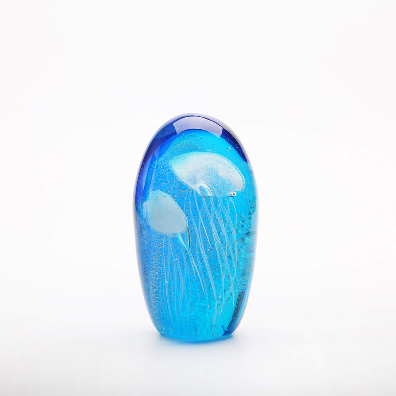 6 Inch Glass Jellyfish Paperweight, Glass Paperweight Figurine, Luminous