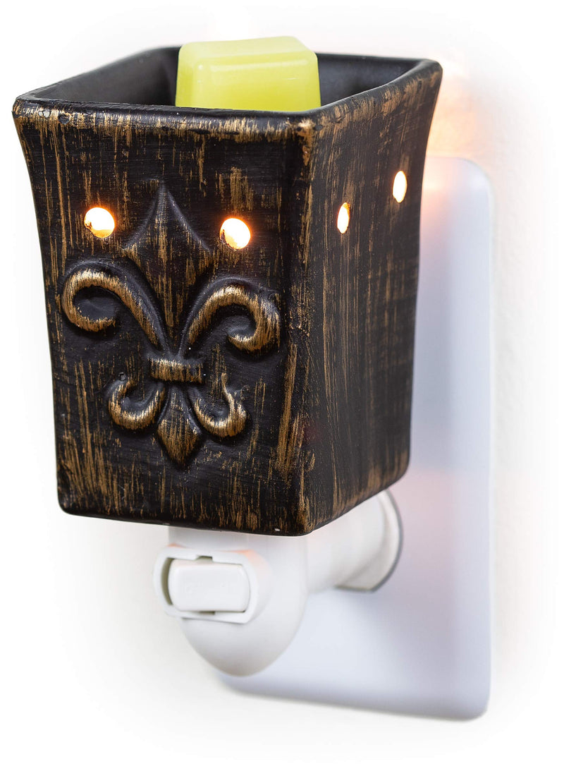 Wall Pluggable Wax Warmer for Scented Wax Ceramic Fleur De Lis Electric Home