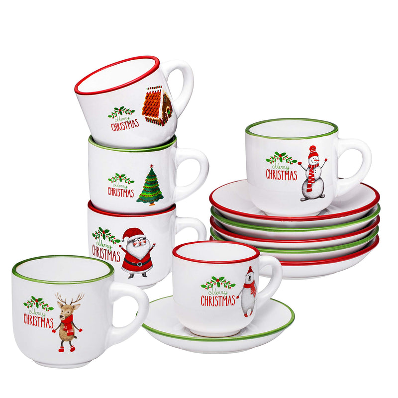 Holiday Gift Pick: Set of 4 Espresso Cups and Saucers, Small, 4 Ounces