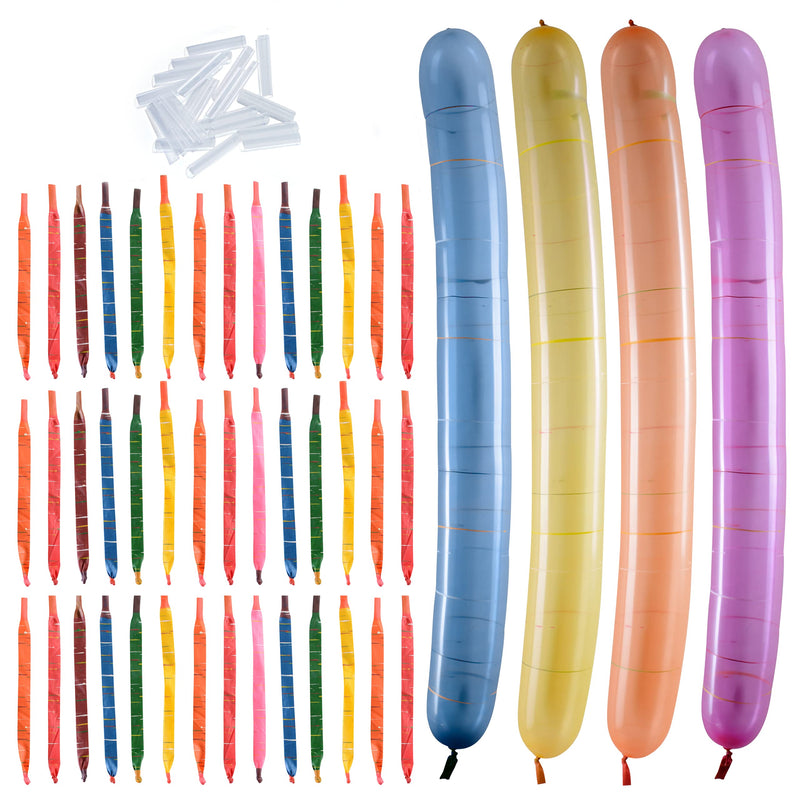 120 rocket balloons in different colors, flying balloon with whistling sound,