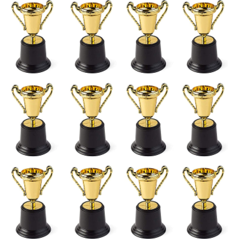 Gold Award Trophy Cups 5" First Place Winner Award Trophies Bulk Pack of 12