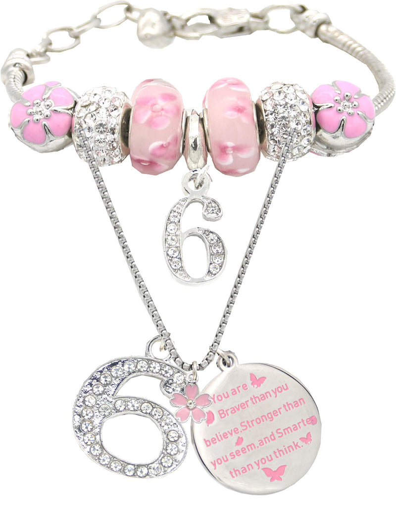 6th Birthday Gifts for Girls 6th Birthday Charm Bracelet 6th Birthday