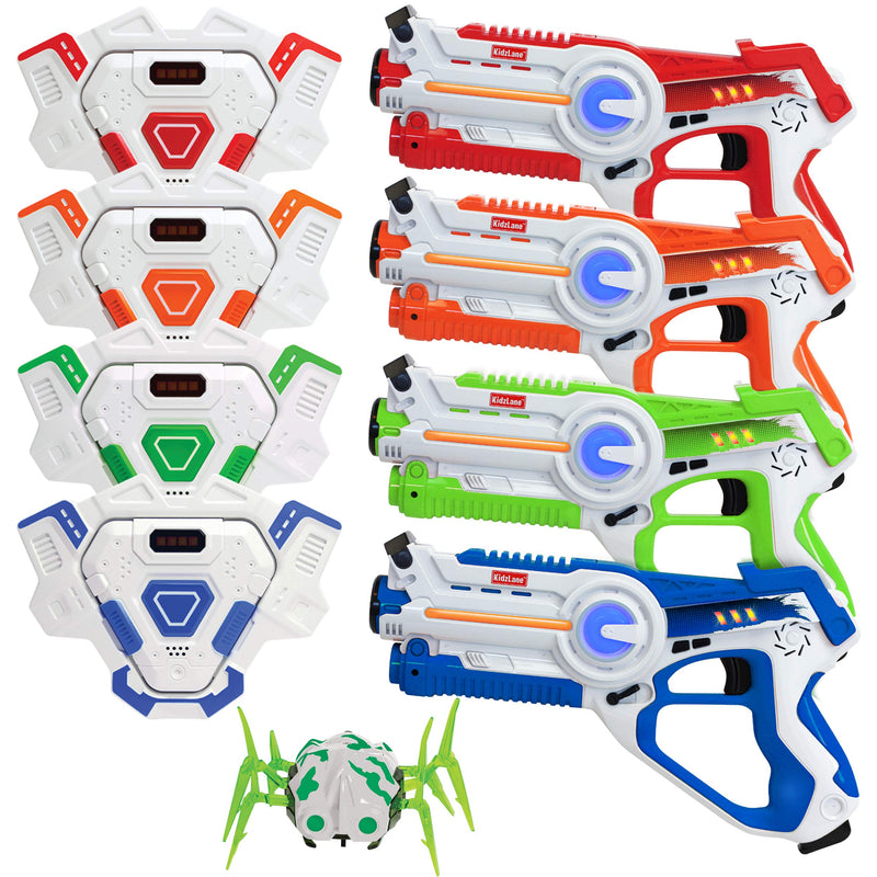 Laser Tag Set - 4 Players with Vest and Spider Target, Indoor/Outdoor Fun