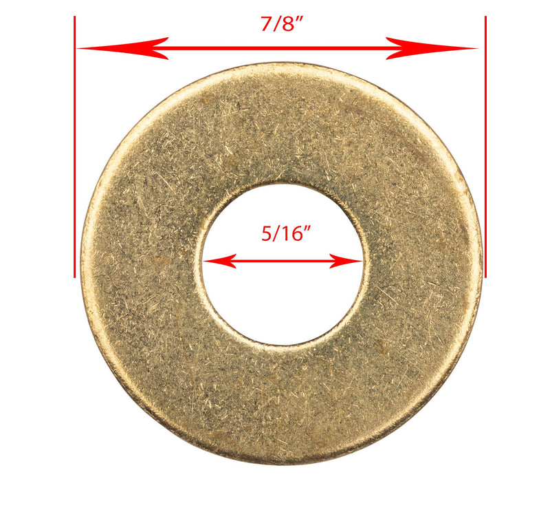 5/16" x 7/8" OD Brass Washers, (Pack of 25) - Select size by screw