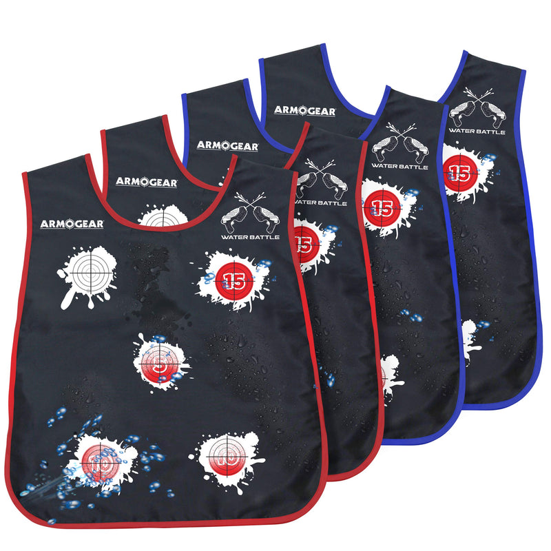 Water activated water gun target vests (pack of 4) for summer outdoors or in the garden