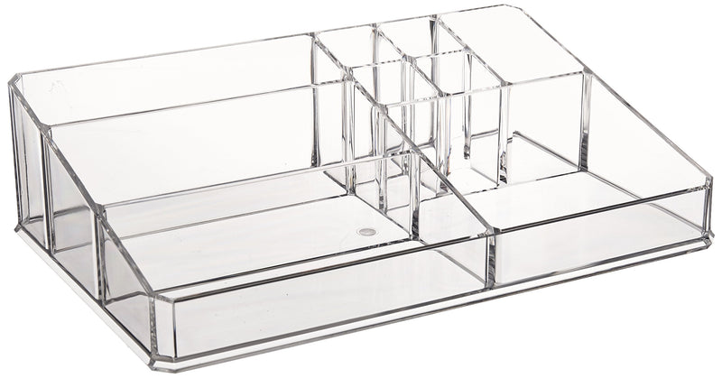 Multi-purpose acrylic cosmetic and jewelry storage with 9 compartments