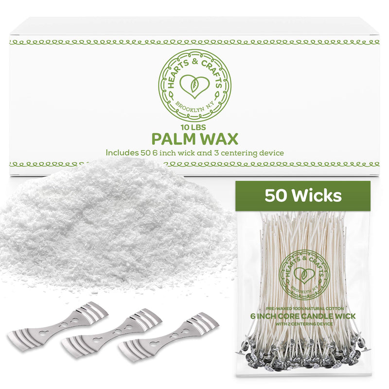 Bouncy palm candle wax and wicks for DIY candle making, all natural