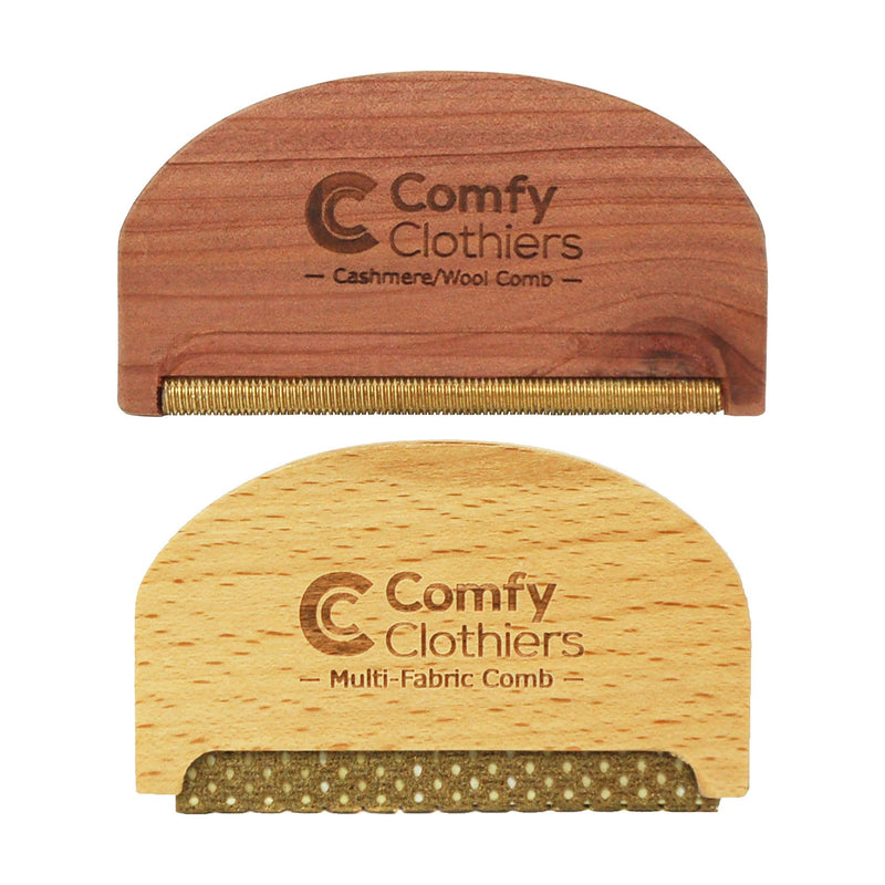 Combo pack of cedarwood cashmere comb and beechwood sweater shaving comb