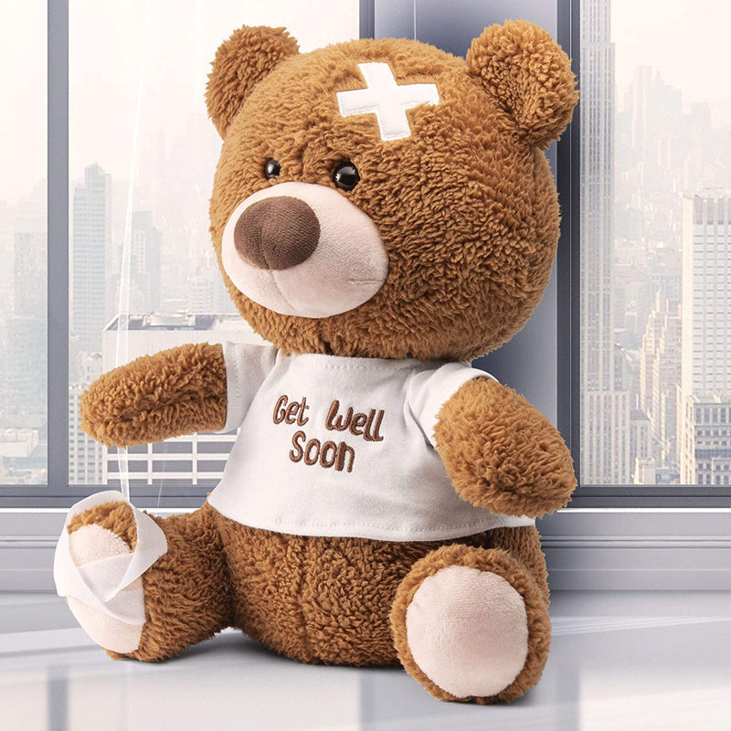 12 Inch Get Well Soon Plush Bear - Soft Stuffed Teddy Bear - Get Well Soon Gifts