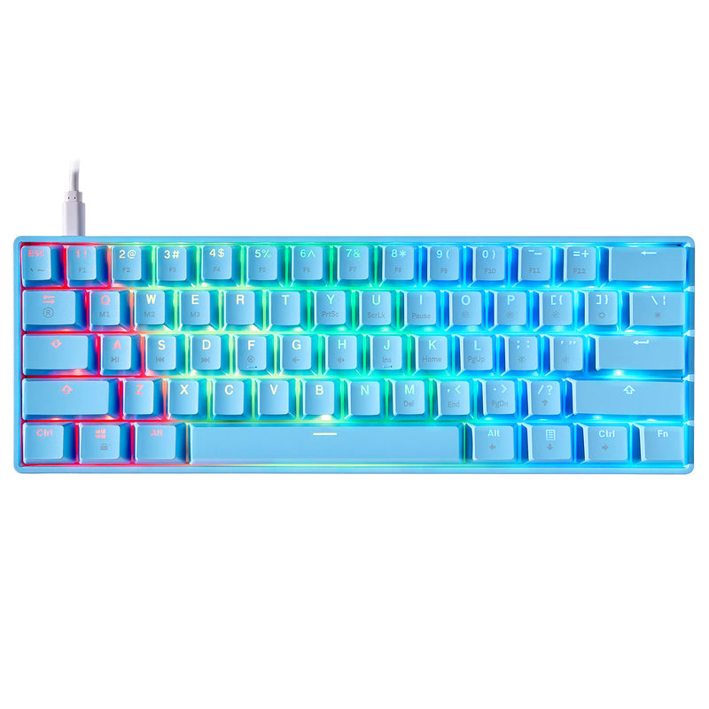 Gk61s Mechanical Gaming Keyboard - 61 Keys Multicolor RGB Illuminated LED