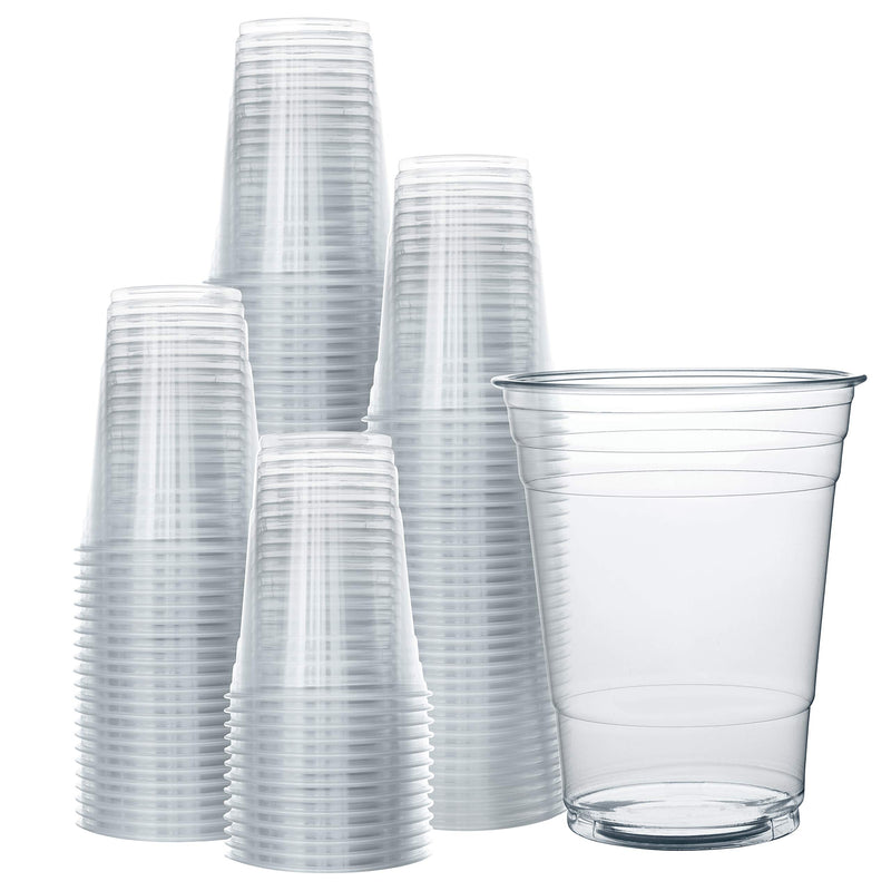 200 Clear 16oz Disposable Plastic Party Cups - 16oz Plastic Cups - Pet Clear