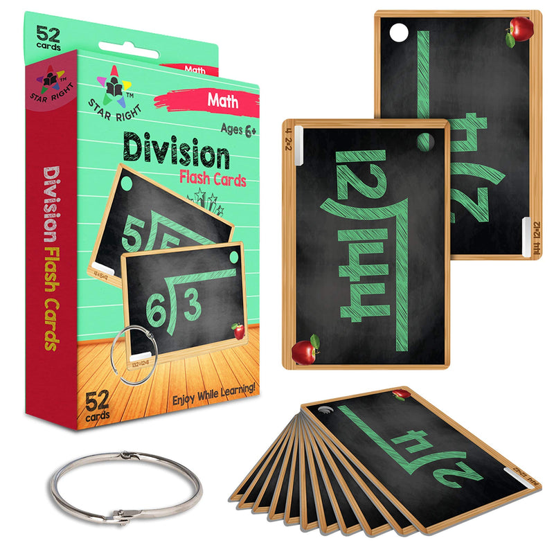 Multi Math Flashcard Pack - Division - 1 ring and 52 punched cards each