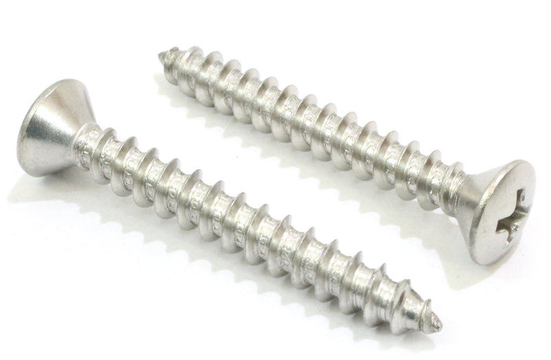 10 x 1-1/2" Stainless Steel Wood Screws - Oval Head Wood Screws - 18-8