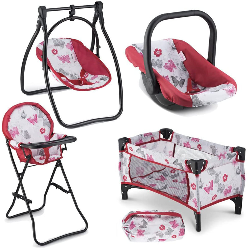 18" Baby Doll Nursery Playset - Swing, High Chair, Pack-N-Play