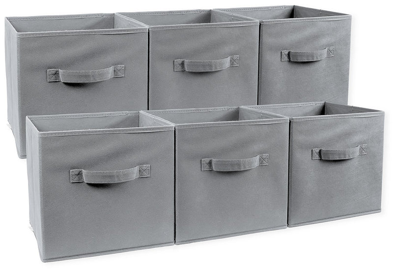 Foldable Storage Cubes 6 Pack (Grey) Closet Organizer Storage Basket/Box/Container