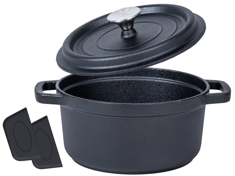 52 quart pre-seasoned, nonstick cast iron Dutch oven with handles and lid