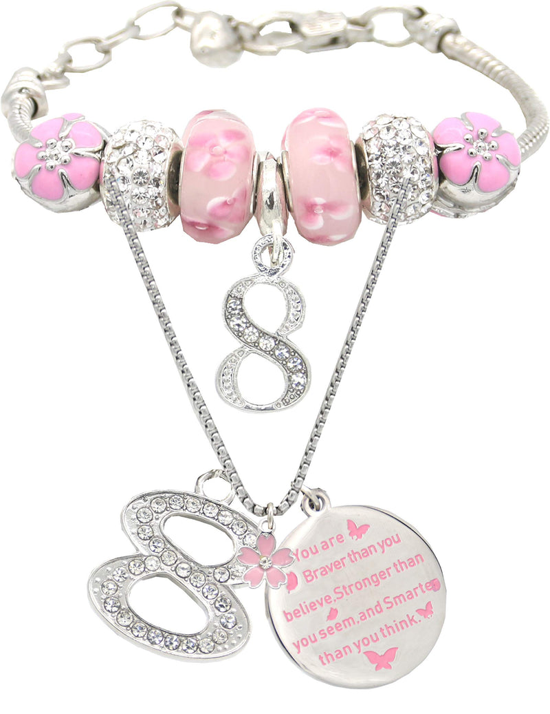 8th Birthday Gifts for Girls 8th Birthday Charm Bracelet 8th Birthday