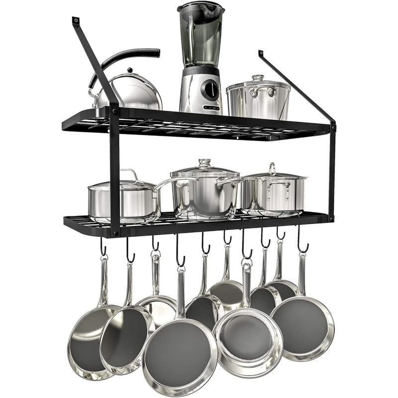 Hanging Pot Rack - Rustproof Wall Mounted Pot Rack Pan Hanger for Kitchen