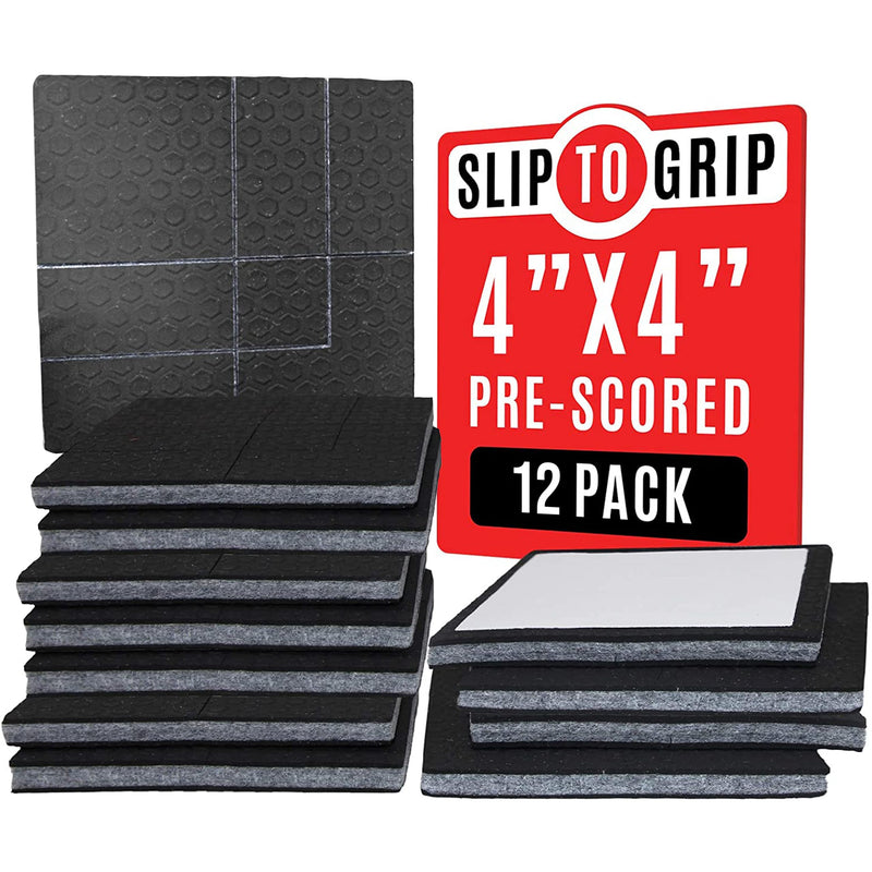 Non-Slip Furniture Pad Grippers - Stops Slipping - Various Sizes (12 Pads) - Fits 4"