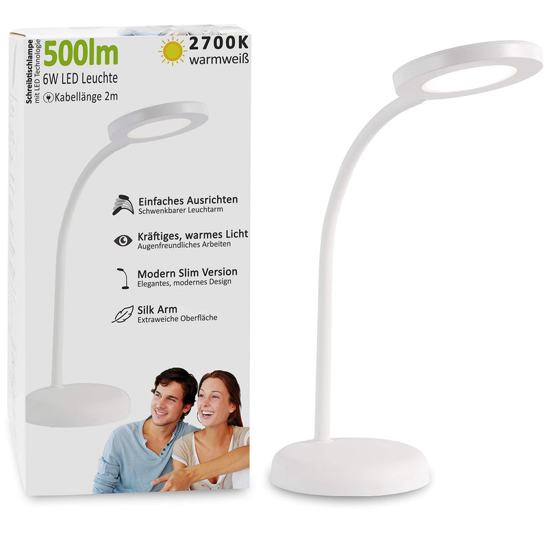 Led Desk Lamp 6w Plastic Swivel Reading Lamp For Office Or