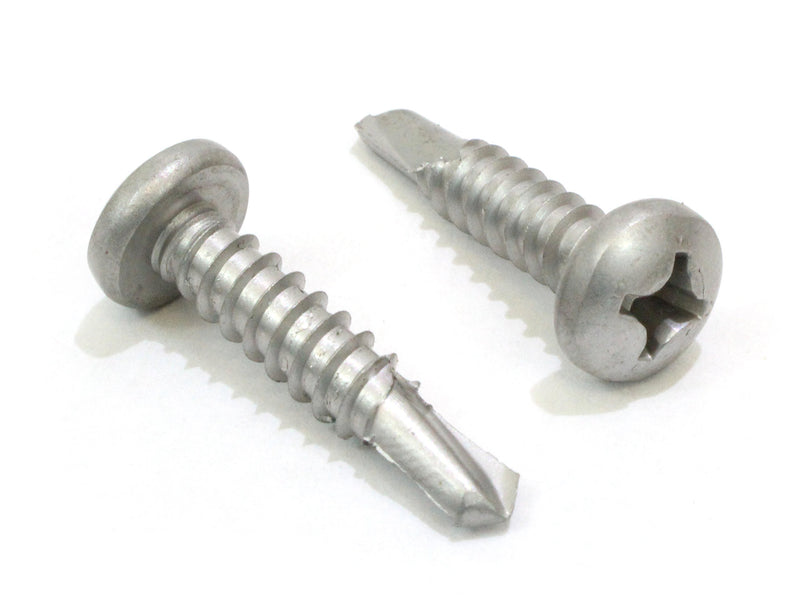 12 x 1" Self Tapping Stainless Steel Metal Screws, (Pack of 100) Phillips