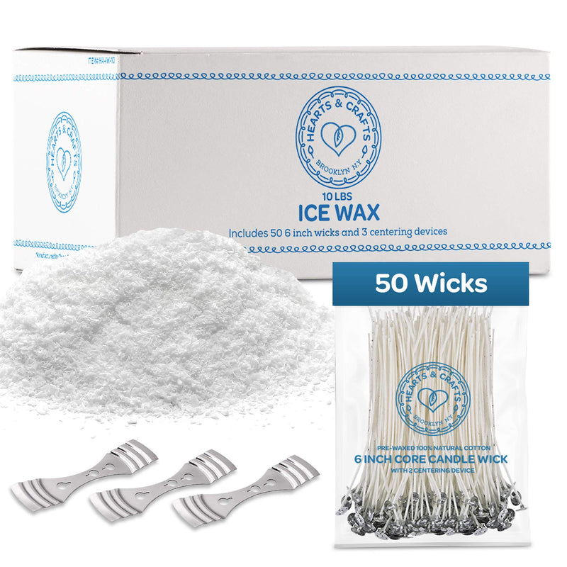 Ice Candle Wax and Wicks for DIY Candle Making, All Natural - 10 Lb Bag