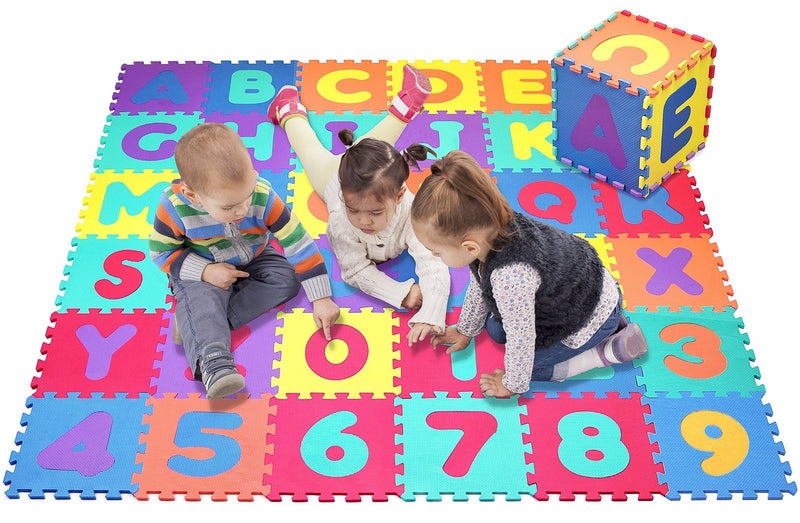 , Alphabet Foam Play Mat for Babies, Toddlers and Kids - Soft ABC Mat with 36