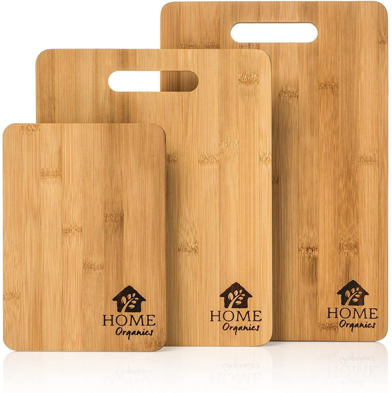 Home Organic Organic Bamboo Cutting Board Set Of 3 Wood Schnerett