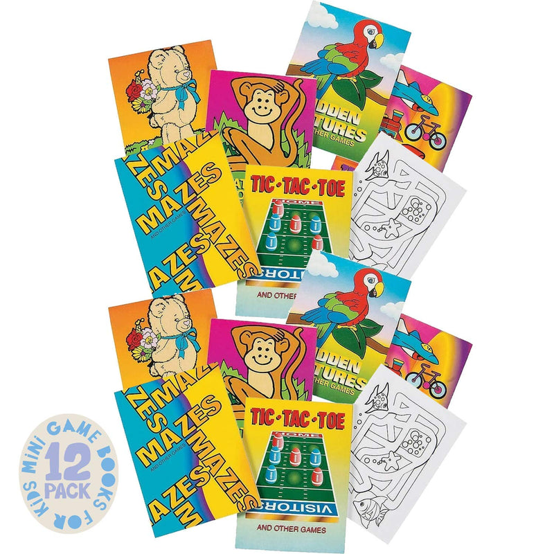 Mini Game Books for Children - Pack of 12 - 24 pages per booklet - 35 x 25 inches