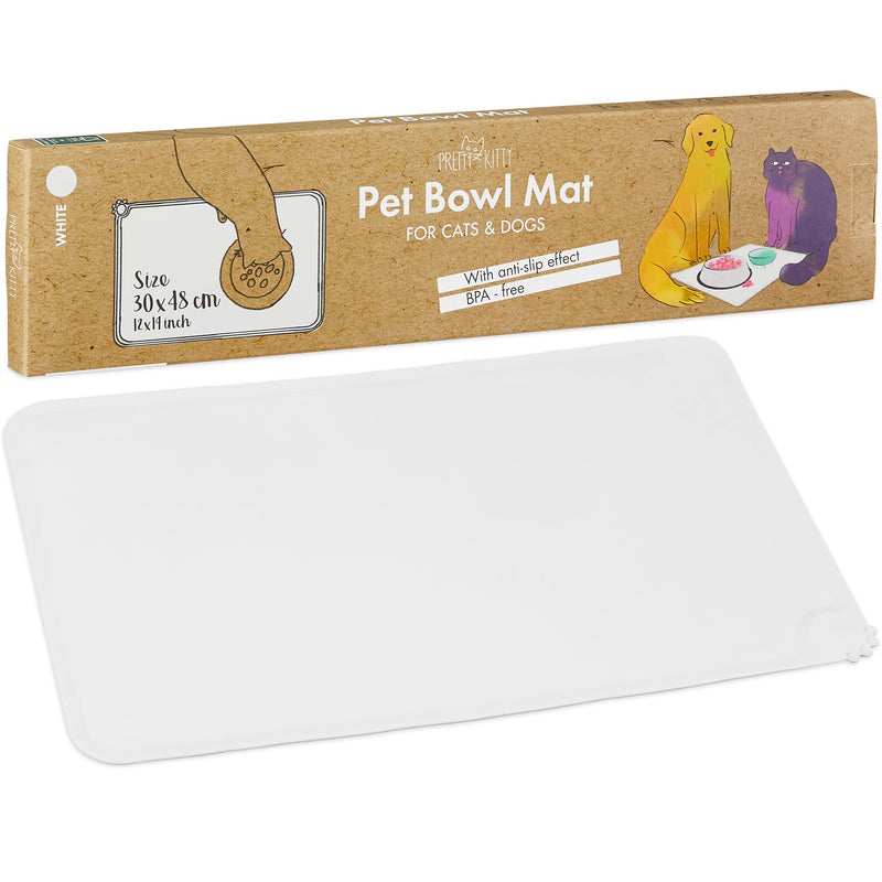 Bowl mat for cats and dogs in beige food-safe silicone