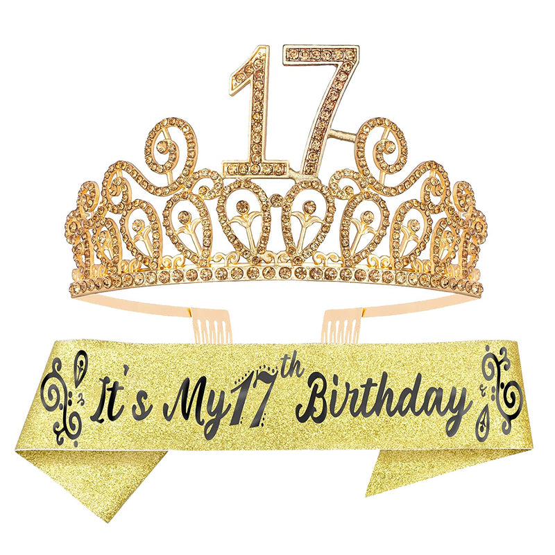 17th Birthday Gifts, 17 Crown Birthday, 17th Birthday Tiara, 17 Crown Gold, 17th Birthday