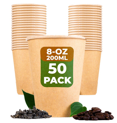 100pack Togo Coffee and Tea Cups Compostable Eco Biodegradable