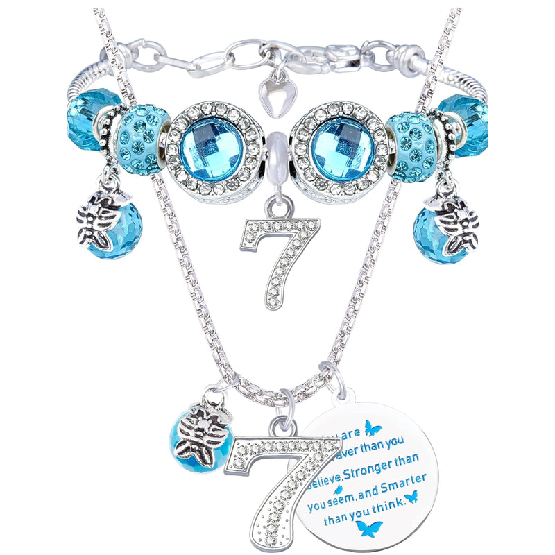 7th Birthday Gifts for Girls 7th Birthday Charm Bracelet 7th Birthday