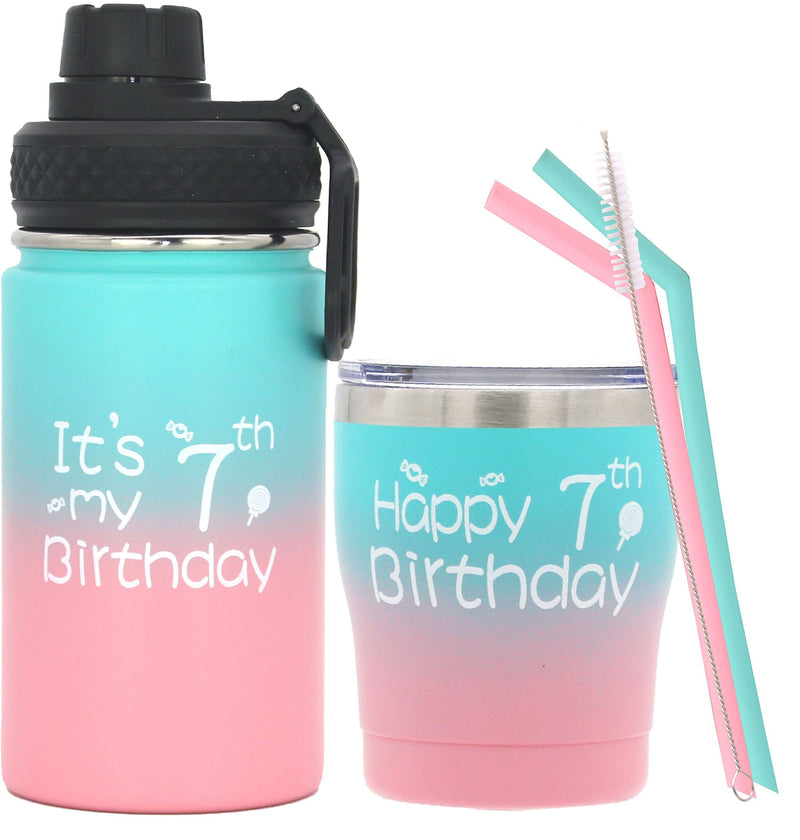 7th birthday, 7th birthday gifts, gifts for 7 year olds, 7th birthday water bottle,